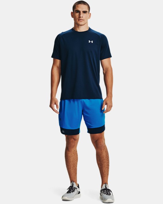 Men's UA Train Stretch Wordmark Shorts, Blue, pdpMainDesktop image number 2
